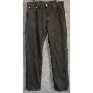 Levi's Men 34x34 501 Original Fit Jeans Black Button Fly Denim